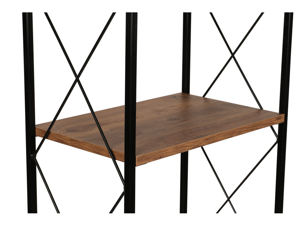 Librería de madera "Tervel" - 49 x 30 x 180 cm - Marrón