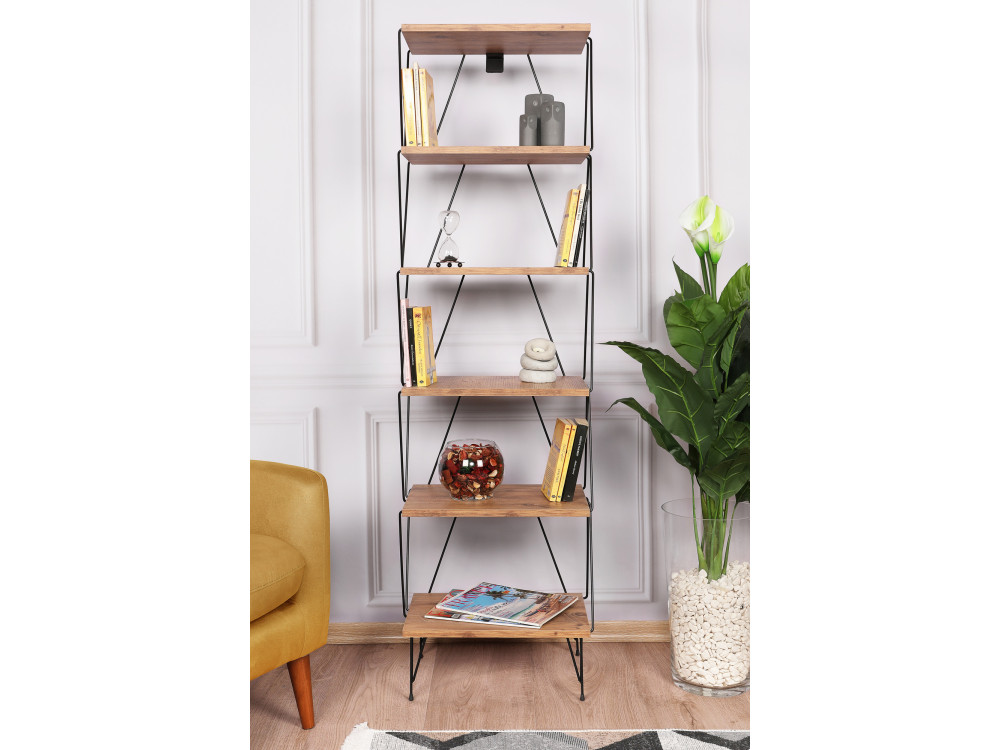 Librería de madera "Balaban" - 46 x 30 x 165 cm - Marrón