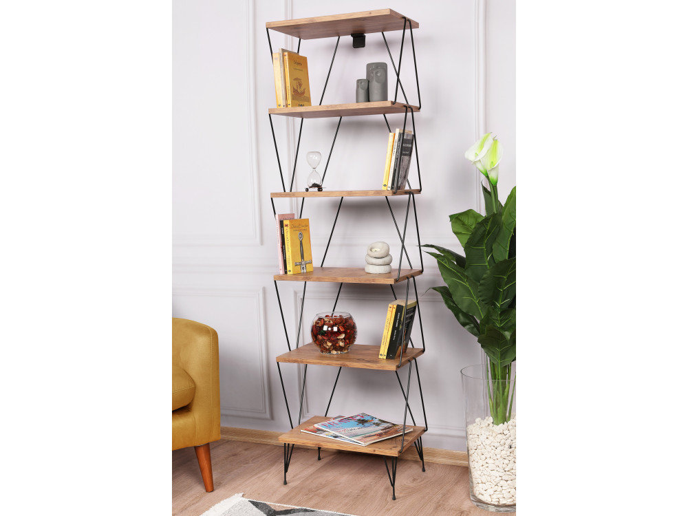 Librería de madera "Balaban" - 46 x 30 x 165 cm - Marrón