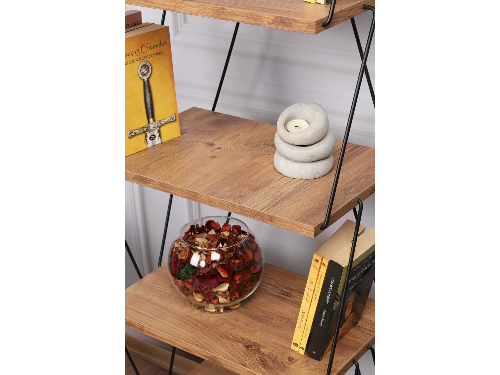 Librería de madera "Balaban" - 46 x 30 x 165 cm - Marrón
