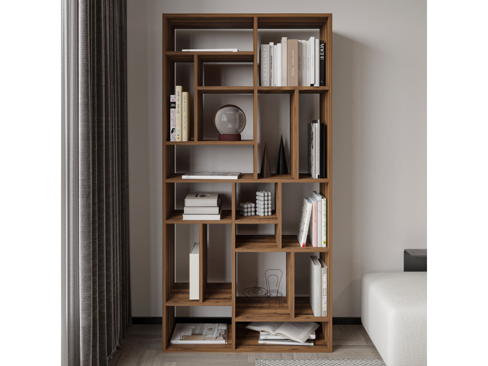 Librería de madera "Nicola" - 90 x 30 x 180 cm - Marrón
