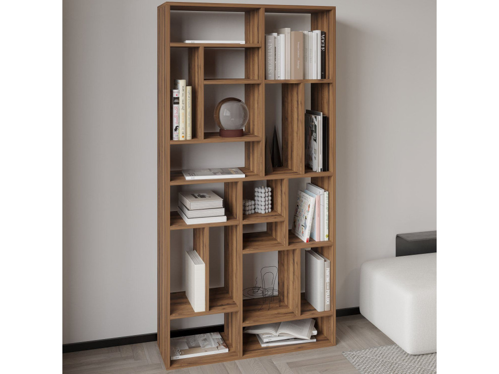 Librería de madera "Nicola" - 90 x 30 x 180 cm - Marrón
