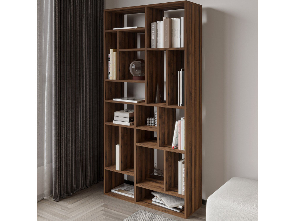 Librería de madera "Nicola" - 90 x 30 x 180 cm - Marrón