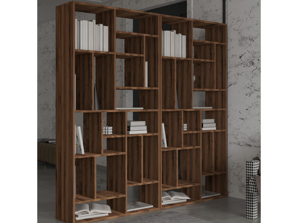 Librería de madera "Nicola" - 90 x 30 x 180 cm - Marrón