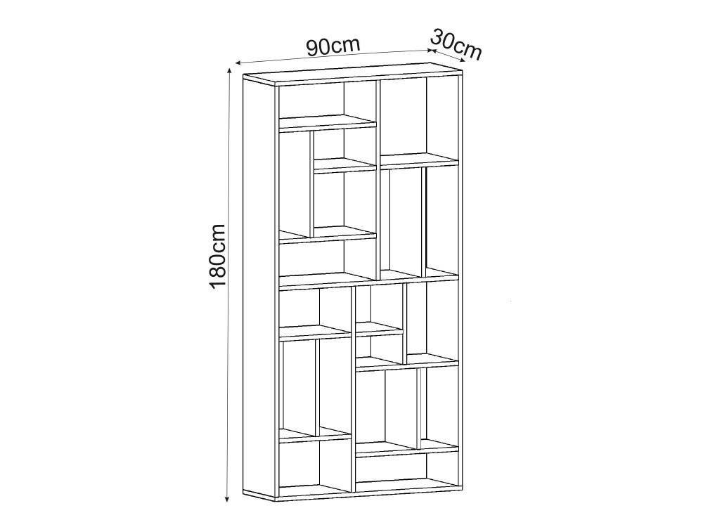 Librería de madera "Nicola" - 90 x 30 x 180 cm - Marrón