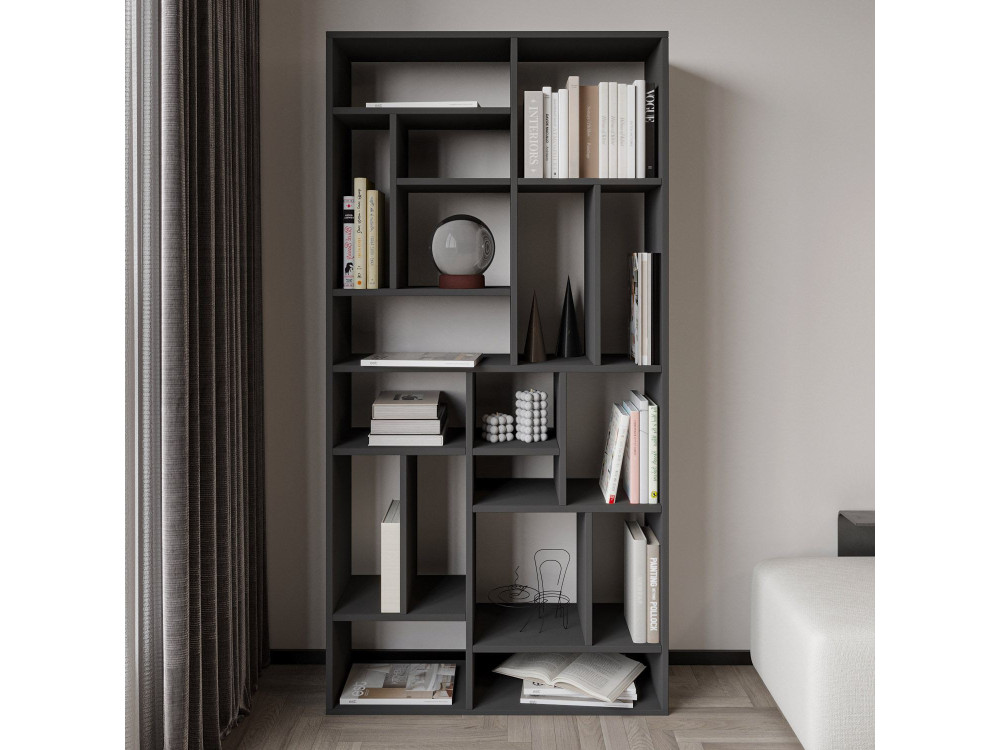 Librería de madera "Nicola" - 90 x 30 x 180 cm - Gris antracita