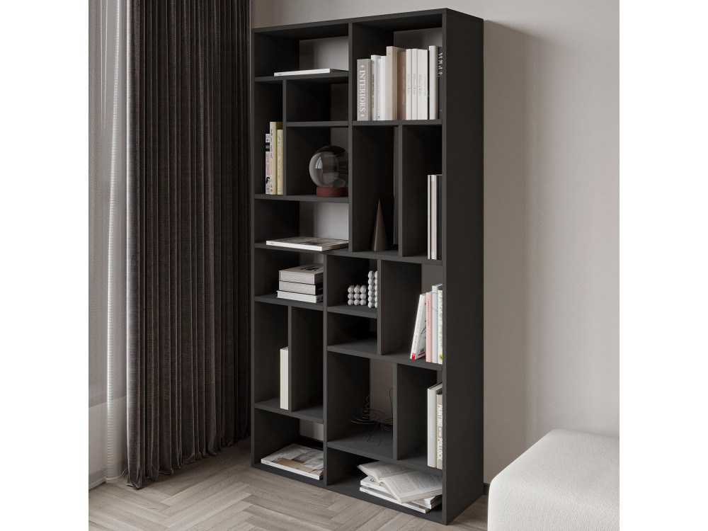 Librería de madera "Nicola" - 90 x 30 x 180 cm - Gris antracita