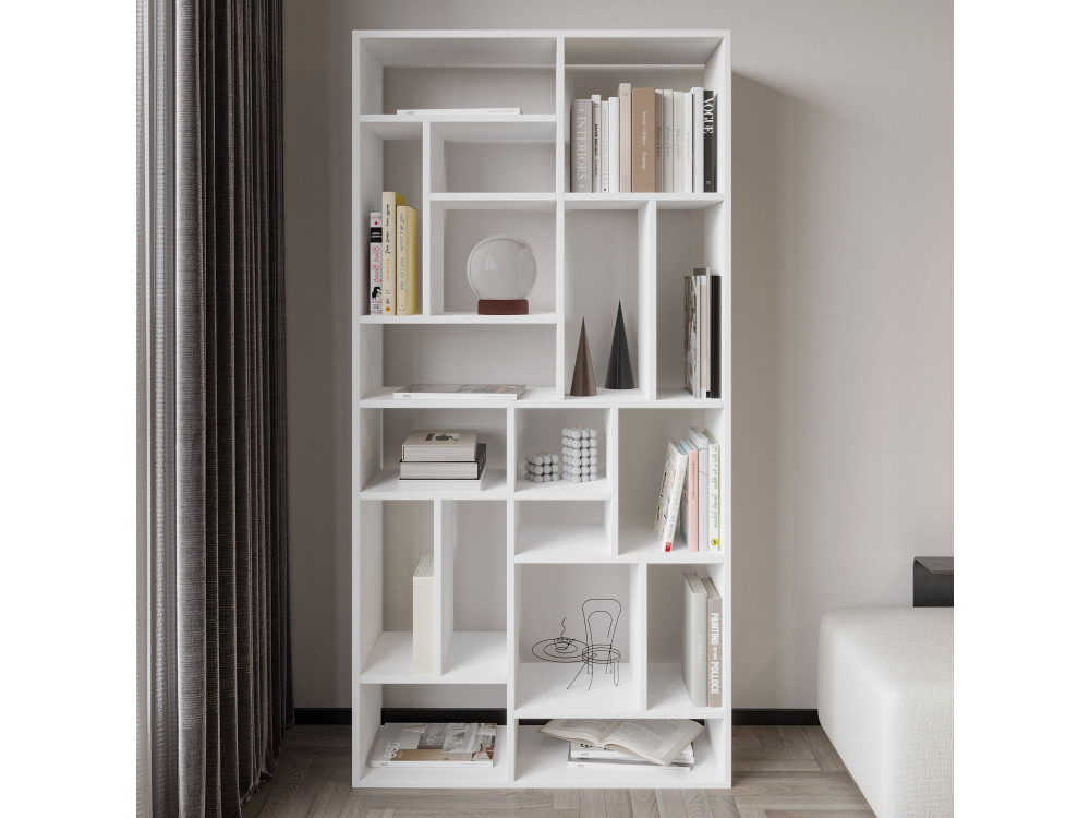 Librería de madera "Nicola" - 90 x 30 x 180 cm - Blanco