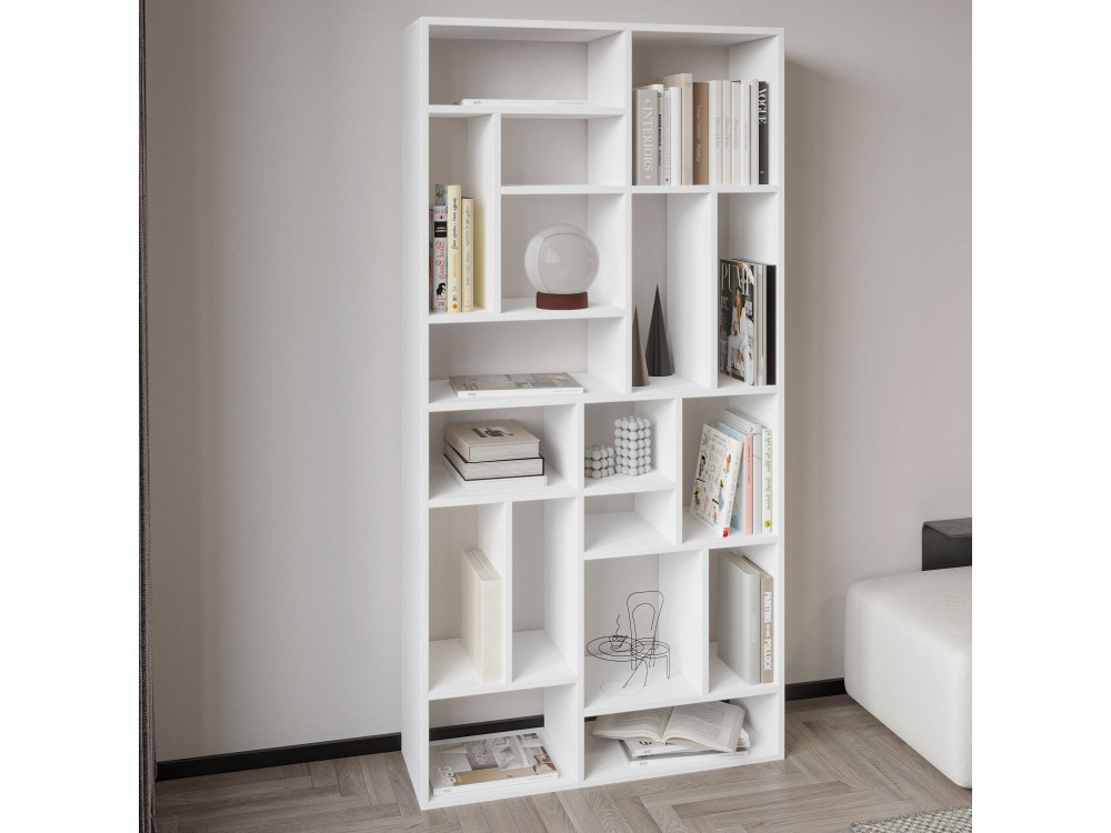Librería de madera "Nicola" - 90 x 30 x 180 cm - Blanco