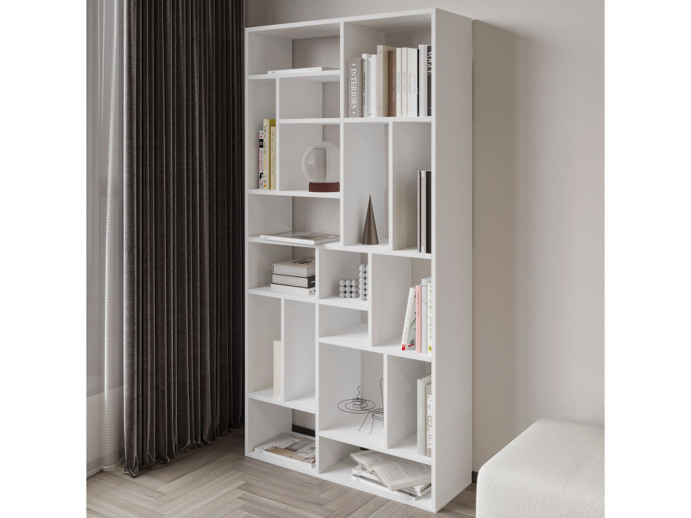 Librería de madera "Nicola" - 90 x 30 x 180 cm - Blanco