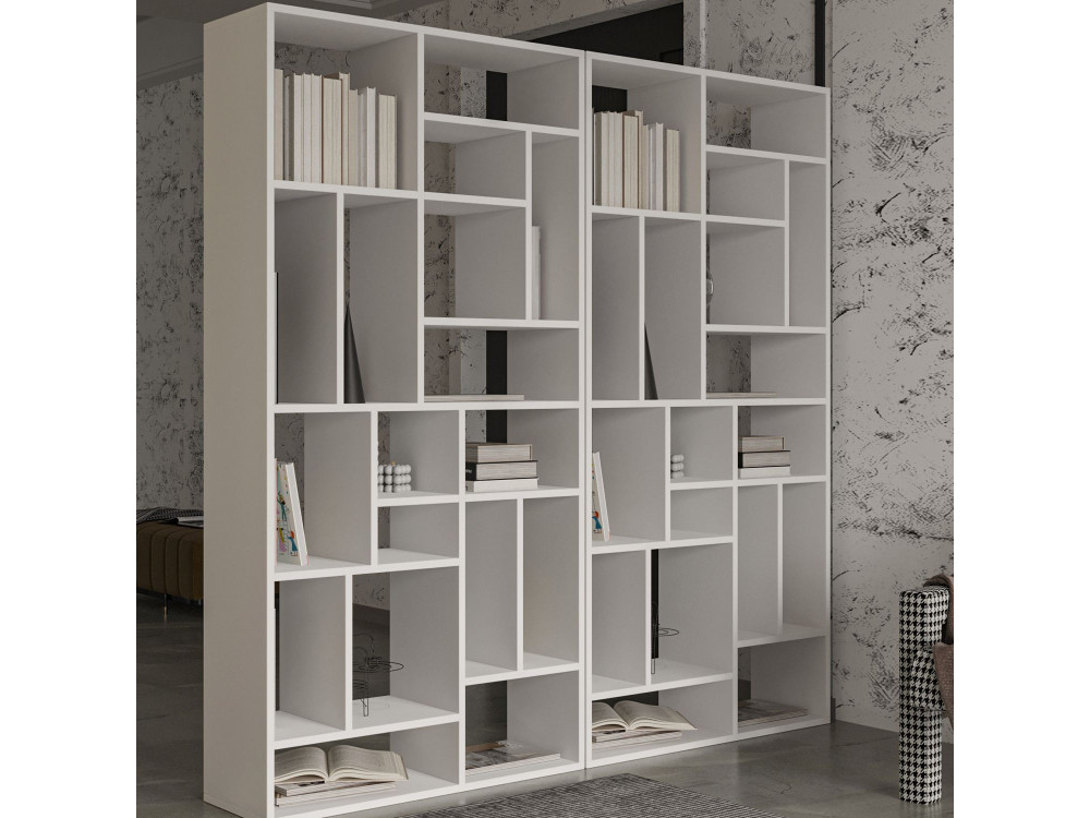 Librería de madera "Nicola" - 90 x 30 x 180 cm - Blanco