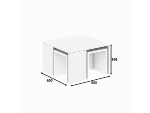 Lote de mesas de centro de madera "Ortanca" - 60 x 60 x 37 cm - Blanco