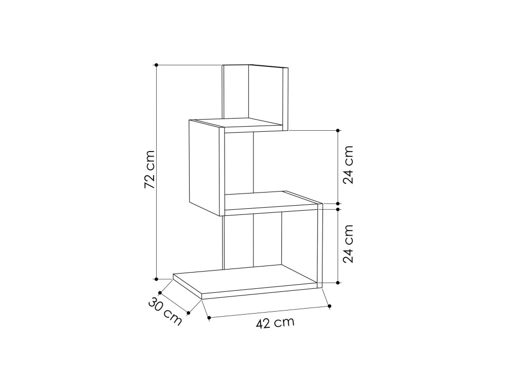 Mesa auxiliar de madera "Rosie" - 42 x 30 x 72 cm - Roble blanco