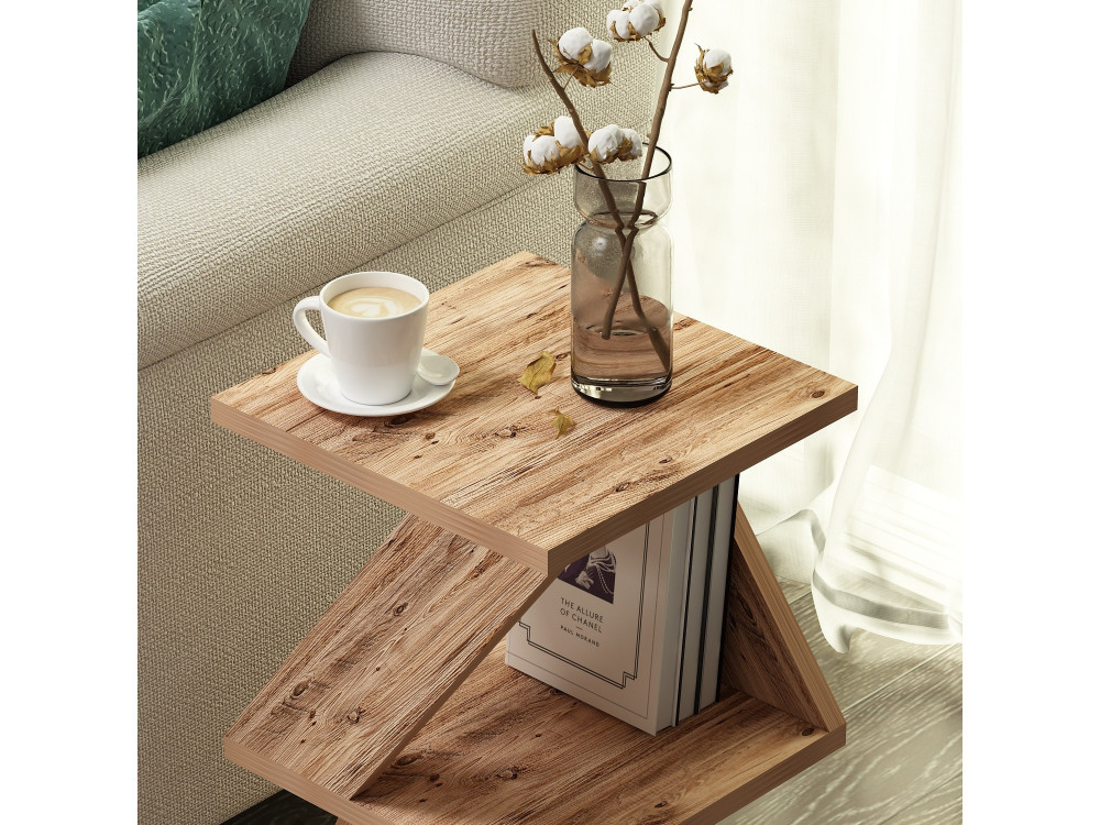 Mesa auxiliar de madera "Albeni" - 29 x 29 x 54 cm - Pino Atlántico