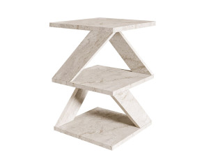 Mesa auxiliar de madera "Albeni" - 29 x 29 x 54 cm - Travertino