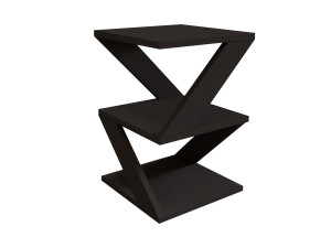 Mesa auxiliar de madera "Albeni" - 29 x 29 x 54 cm - Negra