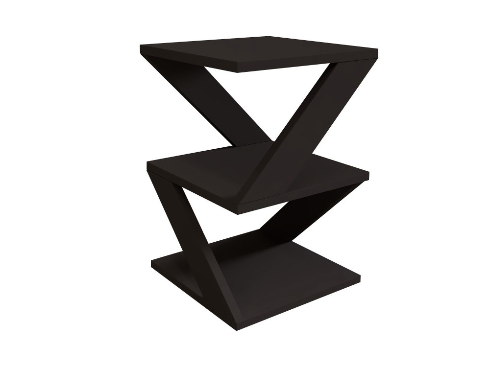 Mesa auxiliar de madera "Albeni" - 29 x 29 x 54 cm - Negra