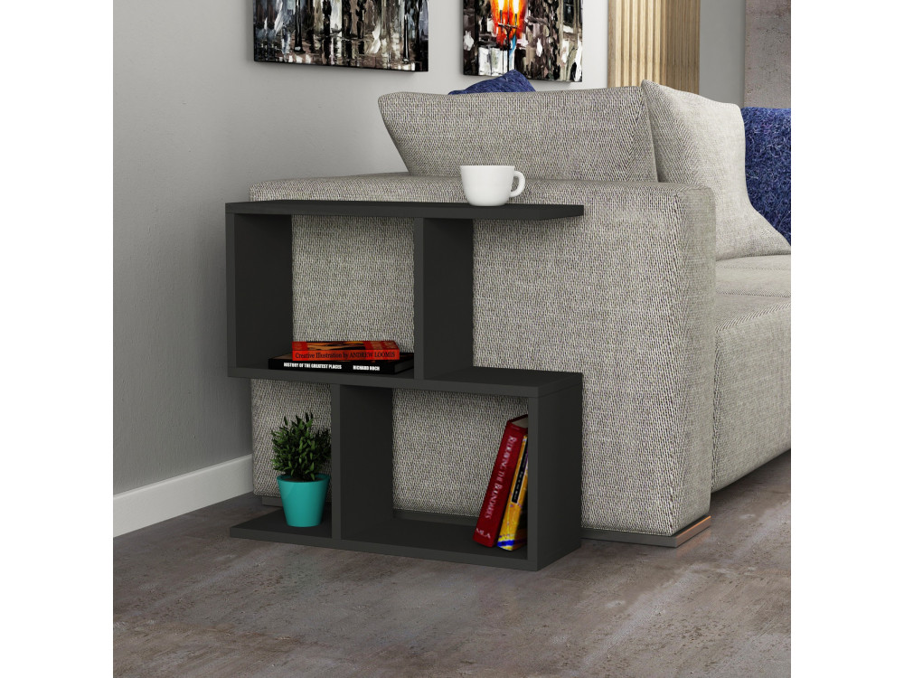 Mesa auxiliar de madera "Mania" - 60 x 20 x 60 cm - Antracita