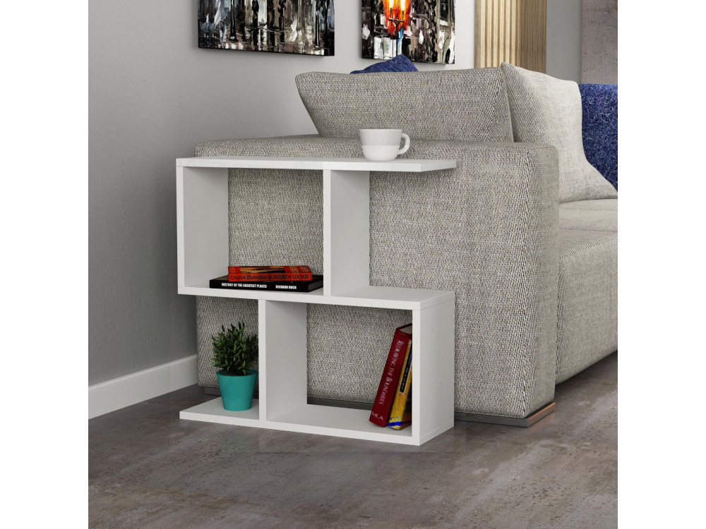 Mesa auxiliar de madera "Mania" - 60 x 20 x 60 cm - Blanco
