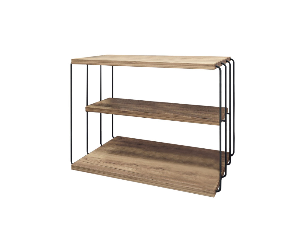 Mesa auxiliar de madera "Lifon" - 50 x 40 x 33 cm - Marrón