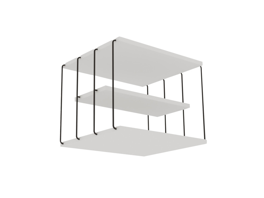 Mesa auxiliar de madera "Lifon" - 50 x 40 x 33 cm - Blanco