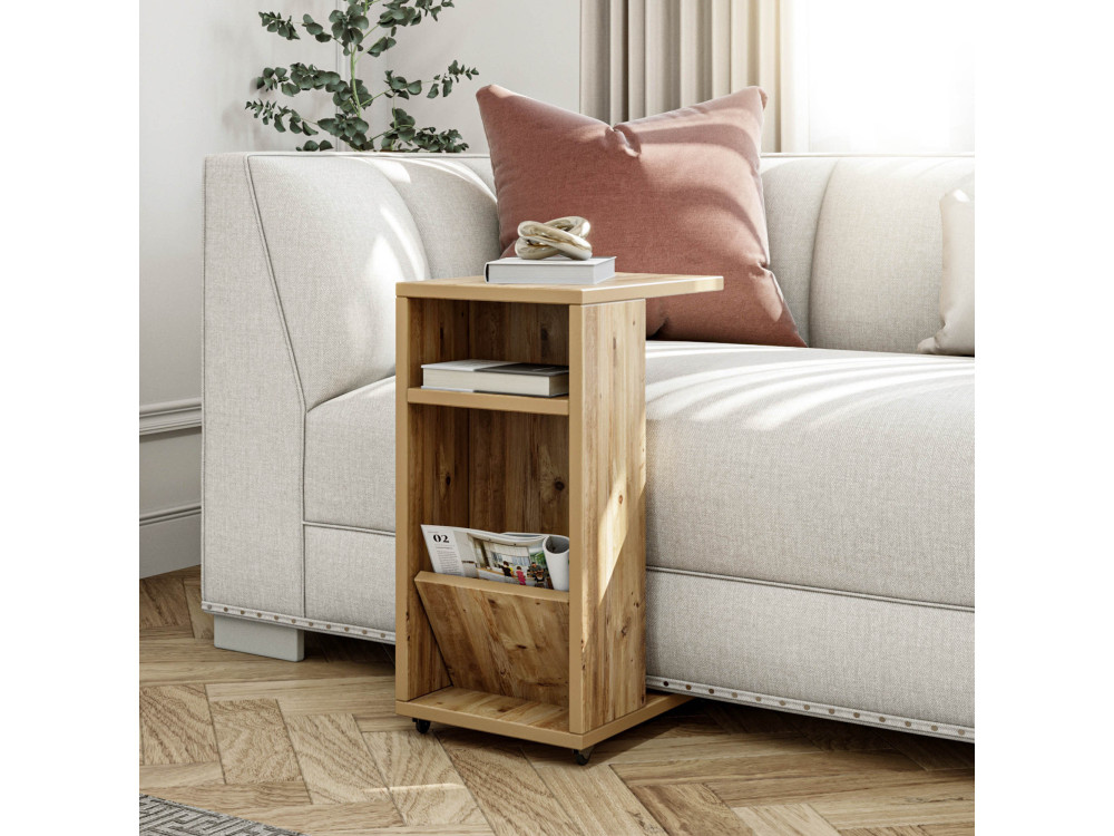 Mesa auxiliar de madera "Filinta" - 30 x 40 x 63 cm - Marrón