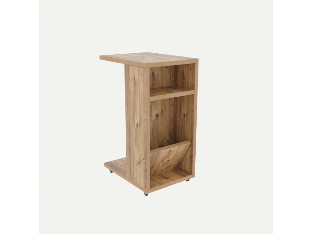 Mesa auxiliar de madera "Filinta" - 30 x 40 x 63 cm - Marrón