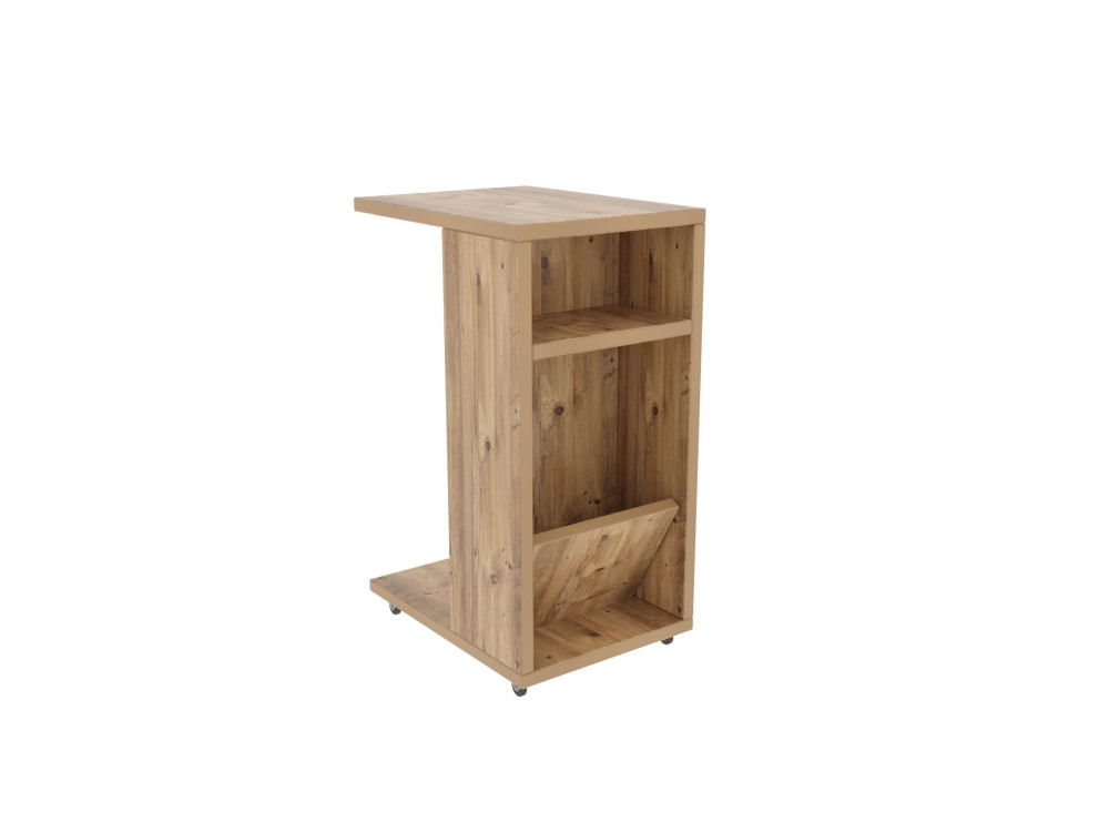 Mesa auxiliar de madera "Filinta" - 30 x 40 x 63 cm - Marrón
