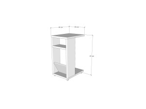 Mesa auxiliar de madera "Filinta" - 30 x 40 x 63 cm - Blanco