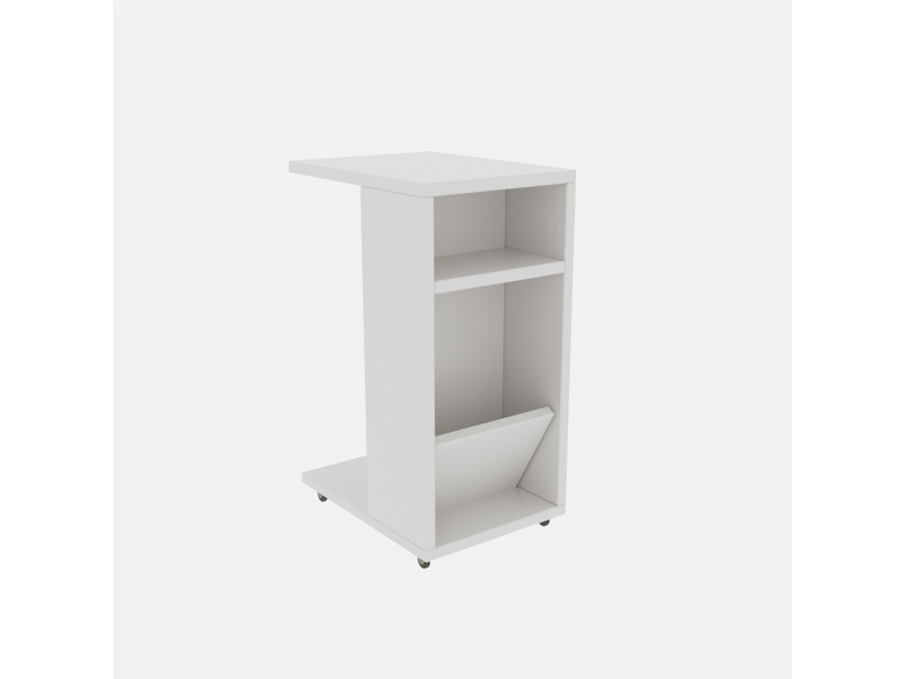 Mesa auxiliar de madera "Filinta" - 30 x 40 x 63 cm - Blanco