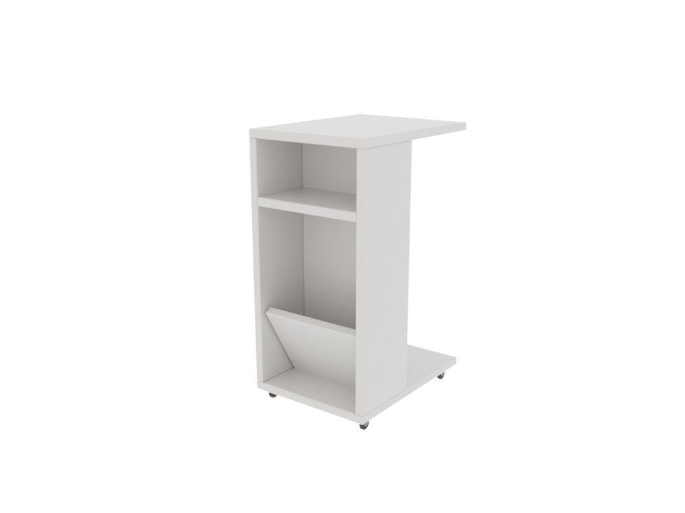 Mesa auxiliar de madera "Filinta" - 30 x 40 x 63 cm - Blanco
