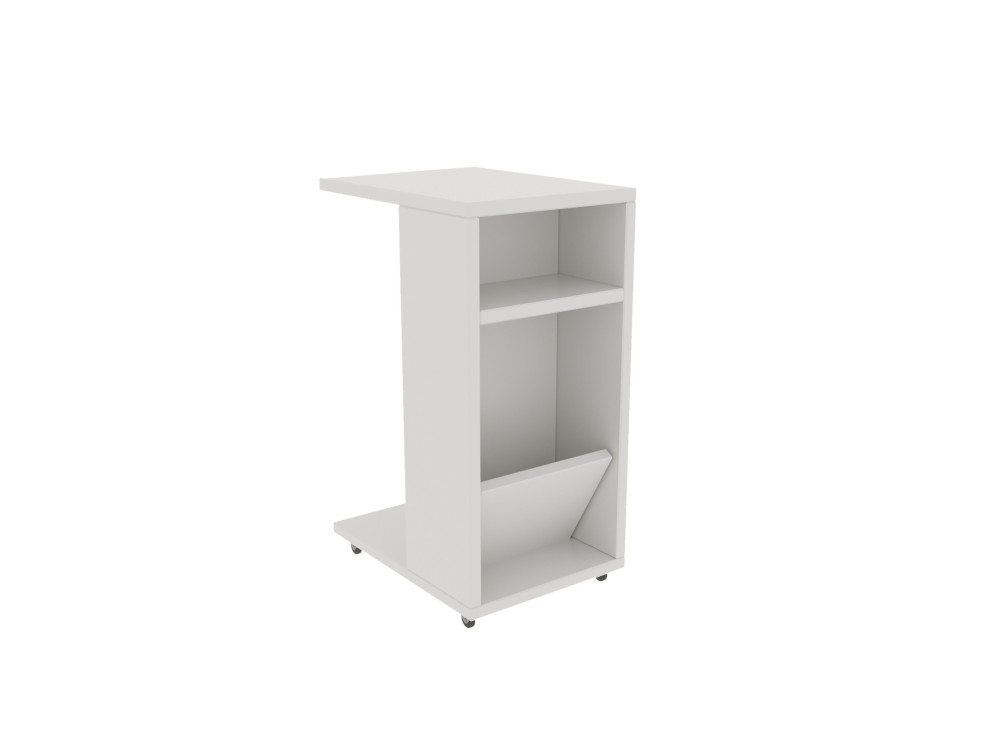 Mesa auxiliar de madera "Filinta" - 30 x 40 x 63 cm - Blanco