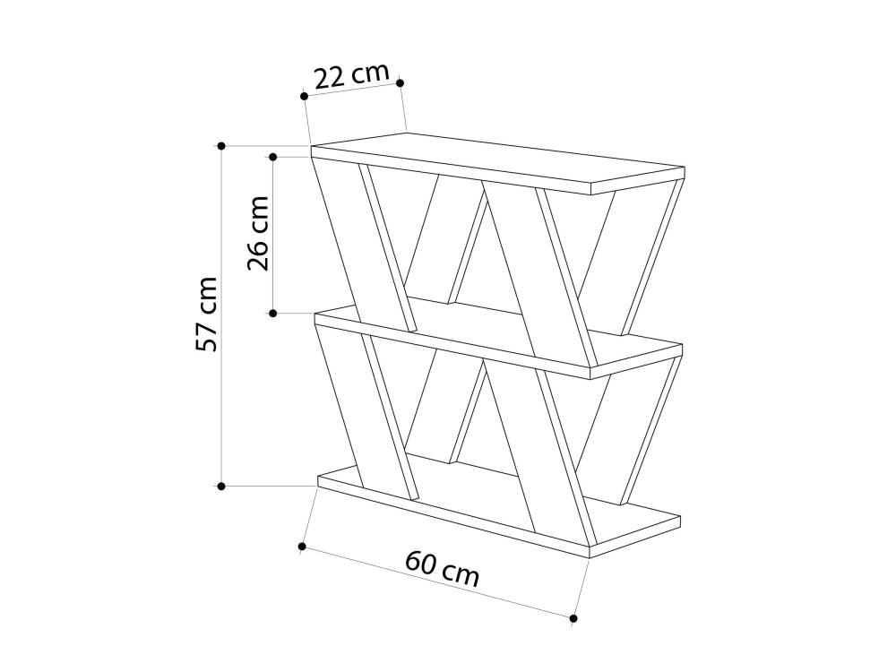 Mesa auxiliar de madera "Lazena" - 60 x 22 x 57 cm - Antracita