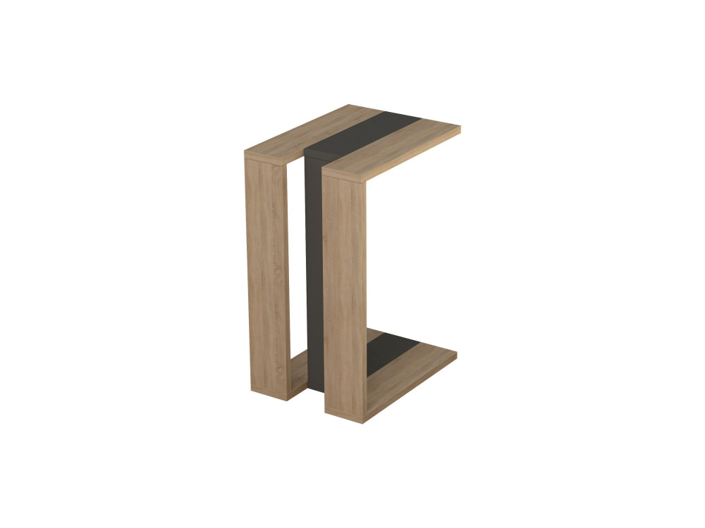 Mesa auxiliar de madera "Muju" - 30 x 40 x 57 cm - Roble-Antracita