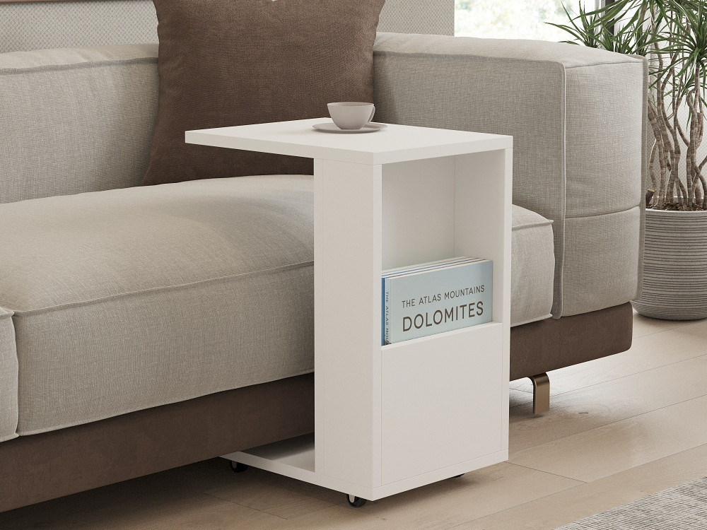 Mesa auxiliar de madera "Star" - 30 x 40 x 50 cm - Blanco