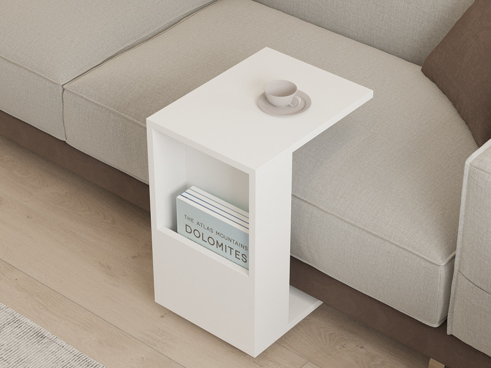 Mesa auxiliar de madera "Star" - 30 x 40 x 50 cm - Blanco