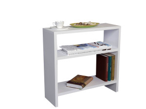 Mesa auxiliar de madera "Silvanus" - 51 x 17 x 49 cm - Blanco