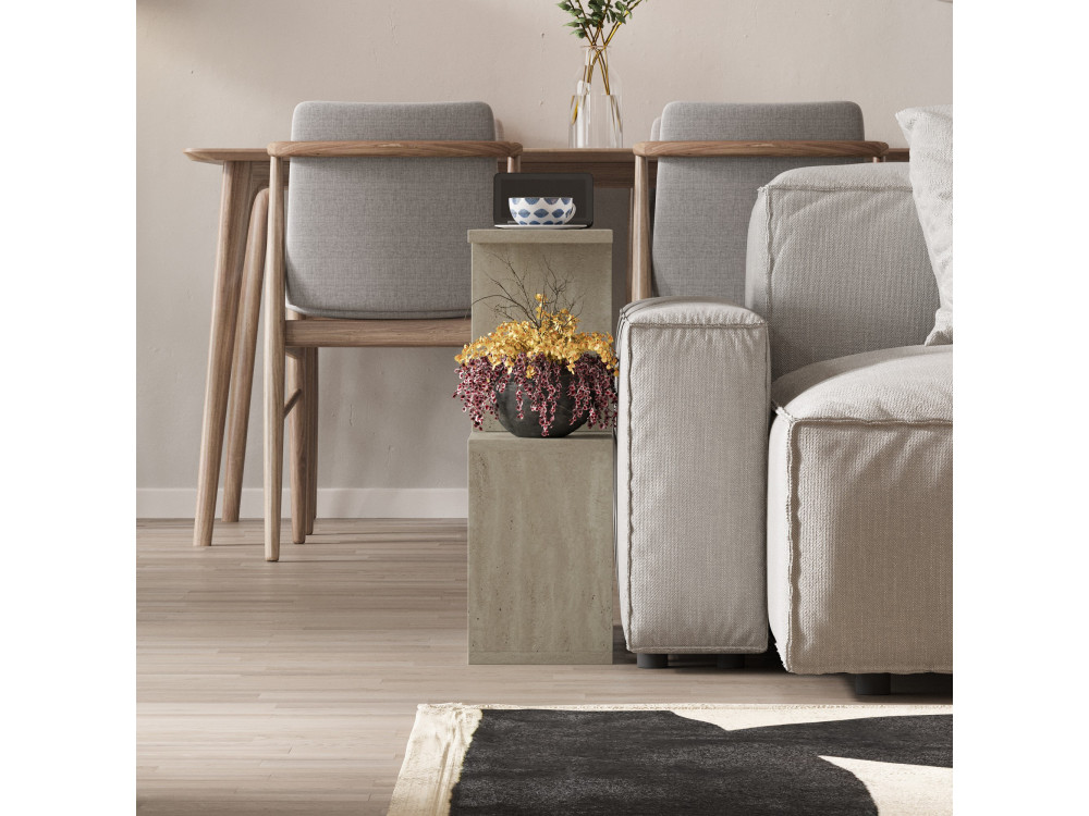 Mesa baja de madera "Homemania" - 60 x 60 x 20 cm - Beige
