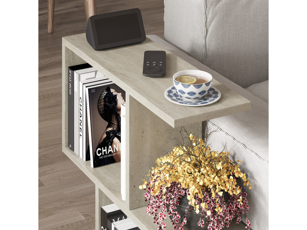 Mesa baja de madera "Homemania" - 60 x 60 x 20 cm - Beige