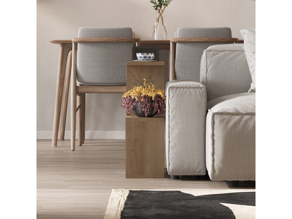 Mesa auxiliar de madera "Homemania" - 60 x 20 x 60 cm - Beige