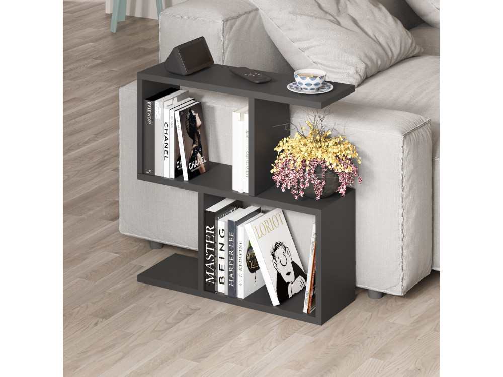 Mesa auxiliar de madera "Homemania" - 60 x 20 x 60 cm - Negro