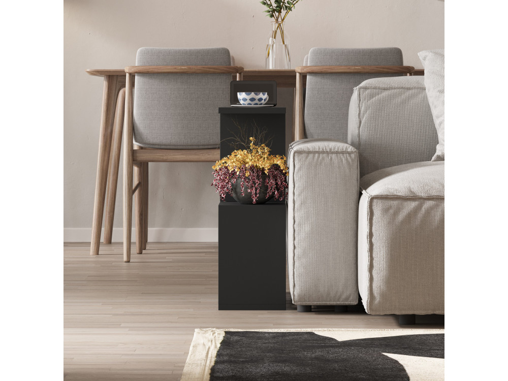 Mesa auxiliar de madera "Homemania" - 60 x 20 x 60 cm - Negro