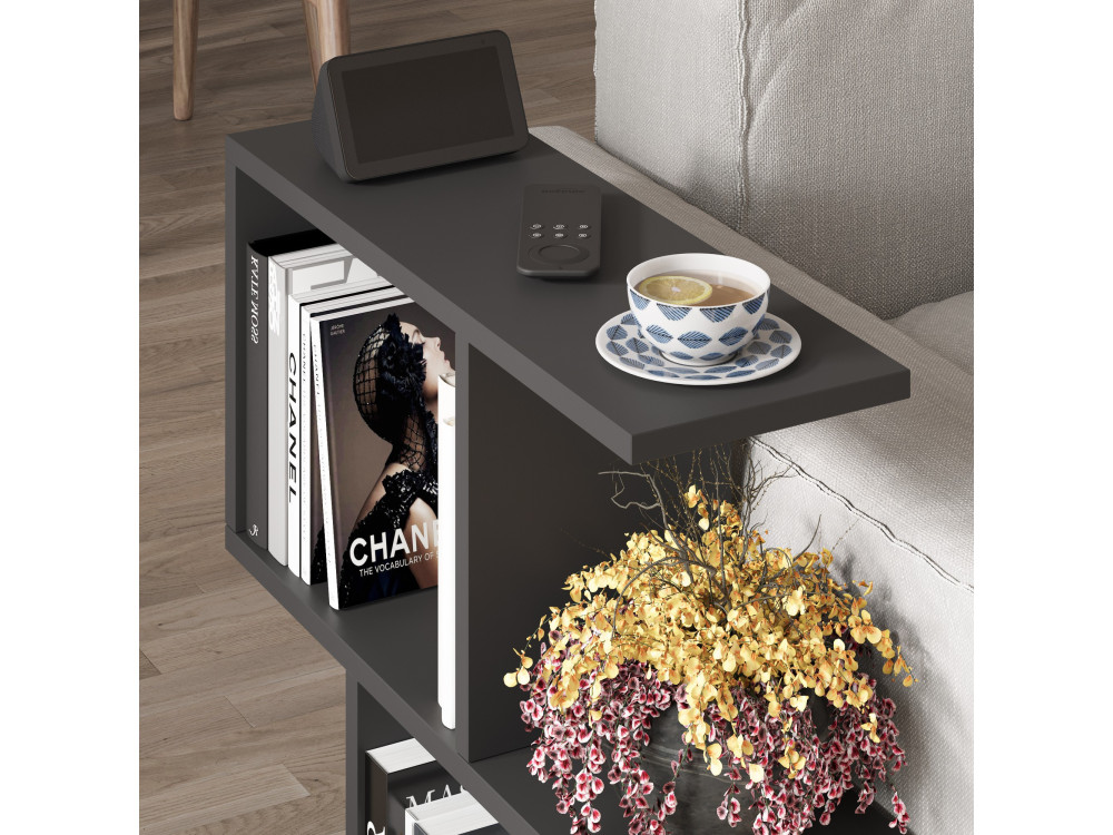 Mesa auxiliar de madera "Homemania" - 60 x 20 x 60 cm - Negro