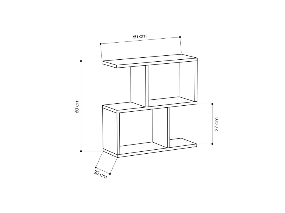Mesa auxiliar de madera "Homemania" - 60 x 20 x 60 cm - Blanco jaspeado
