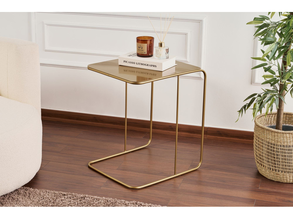 Mesa auxiliar de metal "Poeta" 47 x 46 x 57 cm - Oro