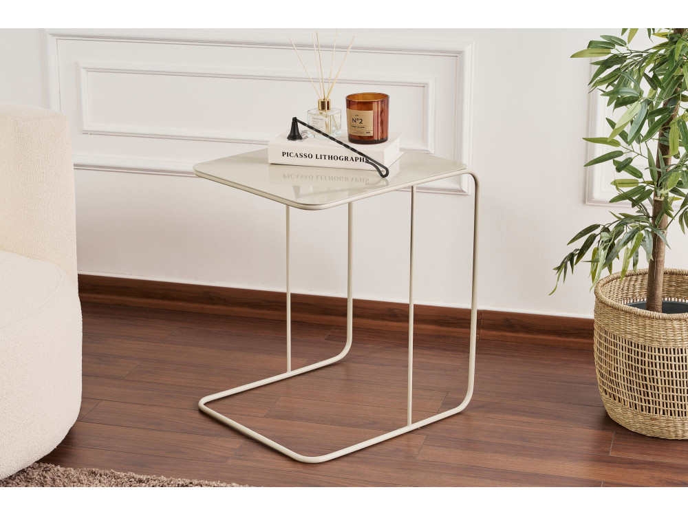 Mesa auxiliar de metal "Poeta" 47 x 46 x 57 cm - Topo