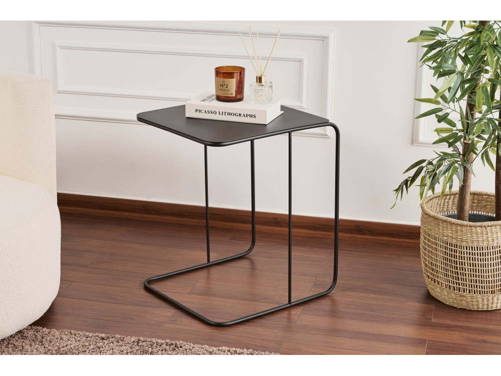 Mesa auxiliar de metal "Poet" 47 x 46 x 57 cm - Negro