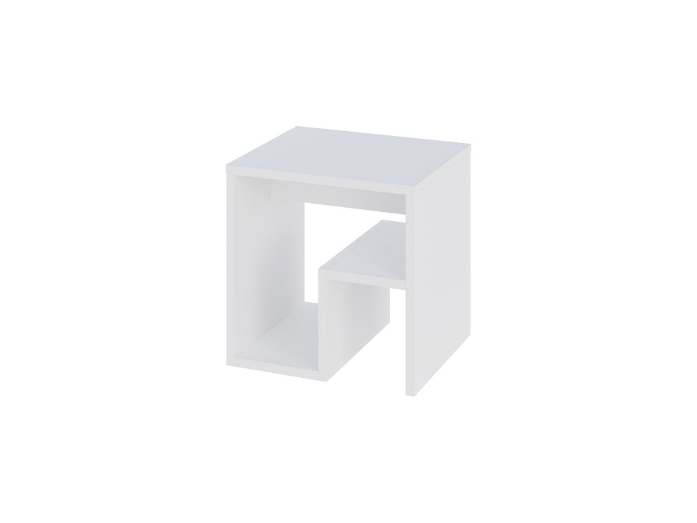 Mesa auxiliar de madera "Bon" 40 x 35 x 40 cm - Blanco
