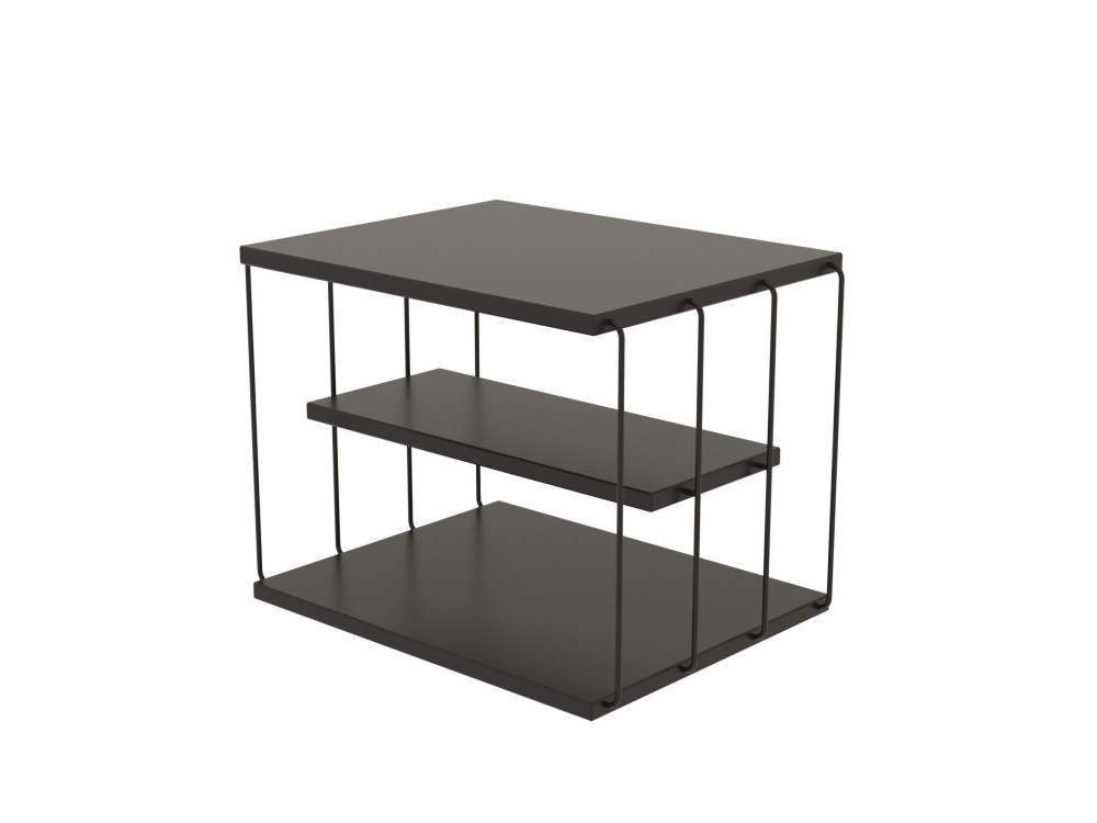 Mesa auxiliar de madera "Lifon" 50 x 40 x 33 cm - Antracita