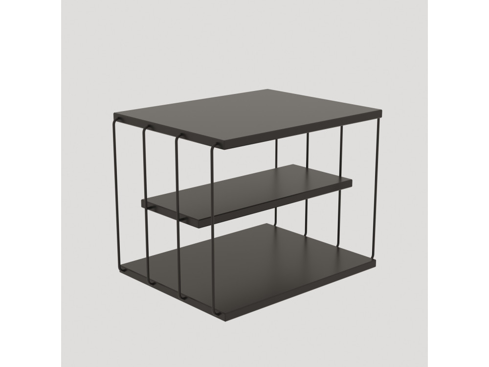 Mesa auxiliar de madera "Lifon" 50 x 40 x 33 cm - Antracita